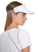 Load image into Gallery viewer, Women's Lucky Logo Stretch Visor - WHITE: WHITE / ONE SIZE