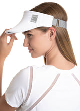 Load image into Gallery viewer, Women's Lucky Logo Stretch Visor - WHITE: WHITE / ONE SIZE