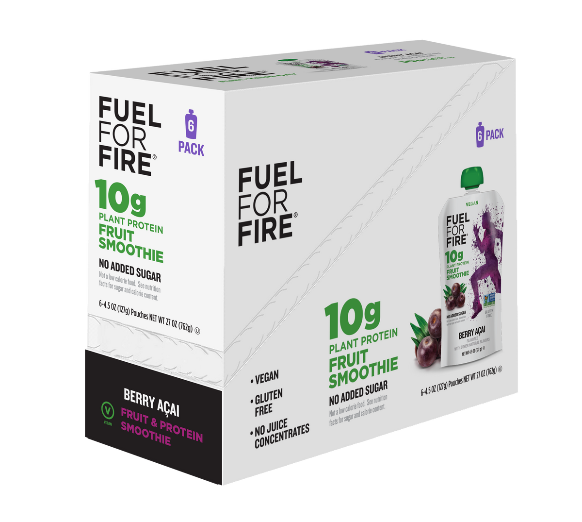 Fuel For Fire Berry Acai Fruit & Plant Protein Smoothie TGC Athletic