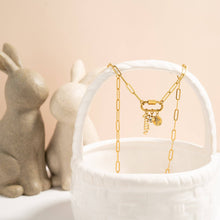 Load image into Gallery viewer, 18K Gold PVD Paperclip Carabiner Necklace: Gold / 16+2"