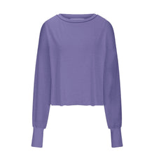 Load image into Gallery viewer, Slouchy wrapped cutout back workout long sleeve Tee: Charcoal / L