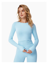 Load image into Gallery viewer, Abigail Buttery Soft Crew Neck Long Sleeve Active Top: Cherry / M