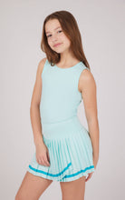 Load image into Gallery viewer, Girls Lux Tank and Pleated Tennis Skirt - Set: WHITE/BLACK/WHITE