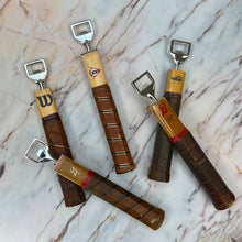 Load image into Gallery viewer, Antique Wooden Tennis Racquet Beer Bottle Opener: Antique Wooden Tennis Racquet Beer Bottle Opener