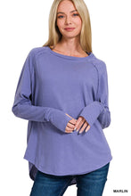 Load image into Gallery viewer, Zenana Cotton Raglan Sleeve Thumbhole Top: MARLIN-174833 / L