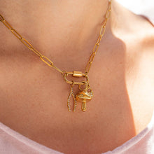 Load image into Gallery viewer, 18K Gold PVD Paperclip Carabiner Necklace: Gold / 16+2"