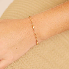Load image into Gallery viewer, 18K Gold PVD Stainless Steel Satellite Bar Chain Bracelet: Gold