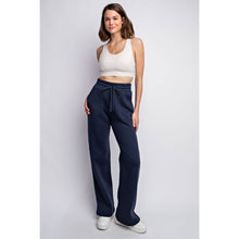 Load image into Gallery viewer, FLEECE FRENCH TERRY STRAIGHT LEG PANTS: H Grey / S-M-L(2-2-2)