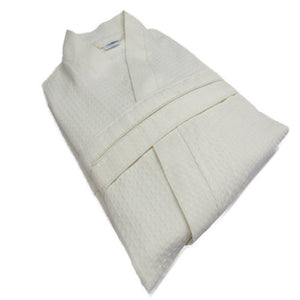 White Waffle Bathrobe Kimono Style: Large / White