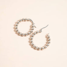 Load image into Gallery viewer, 18K Gold PVD Stainless Steel Circle Ball Hoop Earrings : Gold