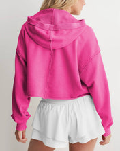 Load image into Gallery viewer, Black Balloon Sleeves Lines Trendy Hoodie Sweatshirt: Black / M