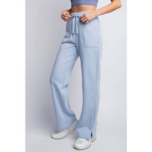 Load image into Gallery viewer, FLEECE FRENCH TERRY STRAIGHT LEG PANTS: H Grey / S-M-L(2-2-2)
