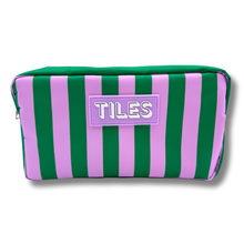 Load image into Gallery viewer, Premium Mahjong Tile Bags  |  Fits Most Large Tile Sets  : Stripes- Purple &amp; Green Tile Bag