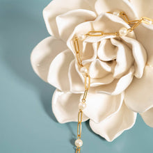 Load image into Gallery viewer, 18K Gold PVD Steel Station Pearl Paperclip Chain Bracelet: Gold