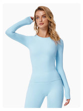 Load image into Gallery viewer, Abigail Buttery Soft Crew Neck Long Sleeve Active Top: Cherry / M