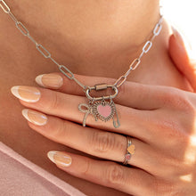 Load image into Gallery viewer, 18K Gold PVD Paperclip Carabiner Necklace: Gold / 16+2"