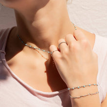 Load image into Gallery viewer, 18K Gold Stainless Steel Turquoise Chain Necklace: Gold / 16+2"