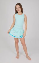 Load image into Gallery viewer, Girls Lux Tank and Pleated Tennis Skirt - Set: WHITE/BLACK/WHITE