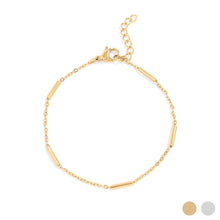 Load image into Gallery viewer, 18K Gold PVD Stainless Steel Satellite Bar Chain Bracelet: Gold