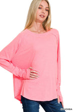 Load image into Gallery viewer, Zenana Cotton Raglan Sleeve Thumbhole Top: MARLIN-174833 / L