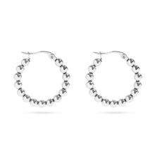 Load image into Gallery viewer, 18K Gold PVD Stainless Steel Circle Ball Hoop Earrings : Gold