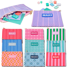 Load image into Gallery viewer, Premium Mahjong Card &amp; Accessory Bag: Diamond- Orange Card &amp; Accessory Bag