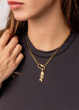Load image into Gallery viewer, 18K Gold PVD Paperclip Carabiner Necklace: Gold / 16+2"