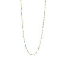 Load image into Gallery viewer, 18K Gold Stainless Steel Turquoise Chain Necklace: Gold / 16+2"