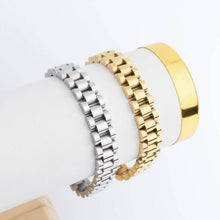 Load image into Gallery viewer, 18K Gold Stainless Steel Watchband Chain Bracelet: Gold