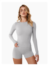 Load image into Gallery viewer, Abigail Buttery Soft Crew Neck Long Sleeve Active Top: Cherry / M