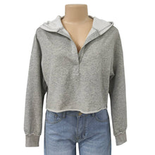 Load image into Gallery viewer, Black Balloon Sleeves Lines Trendy Hoodie Sweatshirt: Black / M