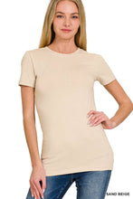 Load image into Gallery viewer, ..SI-2499 Short Sleeve Crew Neck Fitted Cotton Tee: Black-7974 / S
