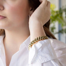 Load image into Gallery viewer, 18K Gold Stainless Steel Watchband Chain Bracelet: Gold