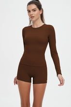 Load image into Gallery viewer, Abigail Buttery Soft Crew Neck Long Sleeve Active Top: Cherry / M