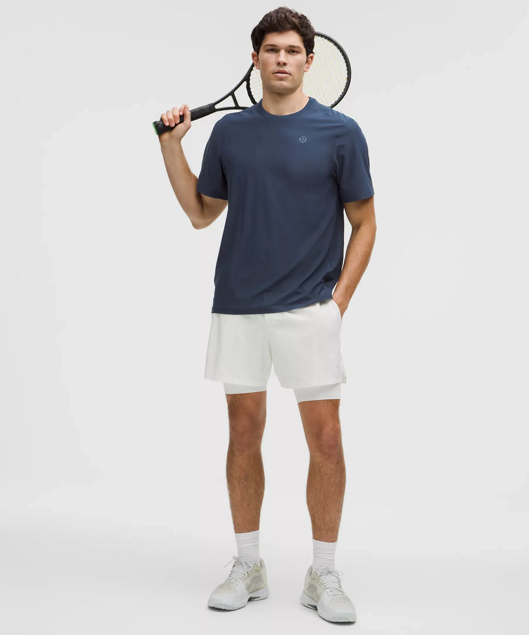 UV-Protective Striped Mesh Tennis T-Shirt