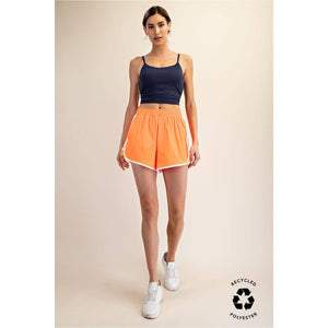 RECYCLED BUTTER TIGER SHORT: Highlight Orange/White / S-M-L(2-2-2)