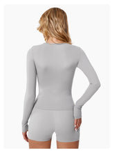 Load image into Gallery viewer, Abigail Buttery Soft Crew Neck Long Sleeve Active Top: Cherry / M