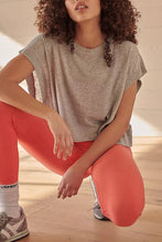 Load image into Gallery viewer, Slouchy wrapped cutout back short sleeve workout tee top: Beige / S