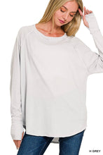 Load image into Gallery viewer, Zenana Cotton Raglan Sleeve Thumbhole Top: MARLIN-174833 / L