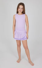 Load image into Gallery viewer, Girls Lux Tank and Pleated Tennis Skirt - Set: WHITE/BLACK/WHITE