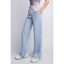 Load image into Gallery viewer, FLEECE FRENCH TERRY STRAIGHT LEG PANTS: H Grey / S-M-L(2-2-2)