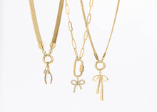 Load image into Gallery viewer, 18K Gold PVD Paperclip Carabiner Necklace: Gold / 16+2"