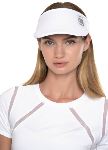 Women's Lucky Logo Stretch Visor - WHITE: WHITE / ONE SIZE