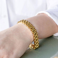 Load image into Gallery viewer, 18K Gold Stainless Steel Watchband Chain Bracelet: Gold