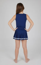 Load image into Gallery viewer, Girls Lux Tank and Pleated Tennis Skirt - Set: WHITE/BLACK/WHITE