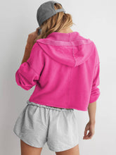 Load image into Gallery viewer, Black Balloon Sleeves Lines Trendy Hoodie Sweatshirt: Black / M