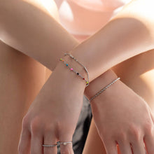 Load image into Gallery viewer, 18K Gold PVD Stainless Steel Satellite Bar Chain Bracelet: Gold