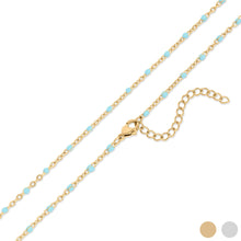 Load image into Gallery viewer, 18K Gold Stainless Steel Turquoise Chain Necklace: Gold / 16+2"