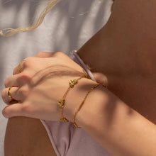 Load image into Gallery viewer, 18K Gold PVD Stainless Steel Satellite Bar Chain Bracelet: Gold