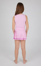 Load image into Gallery viewer, Girls Lux Tank and Pleated Tennis Skirt - Set: WHITE/BLACK/WHITE